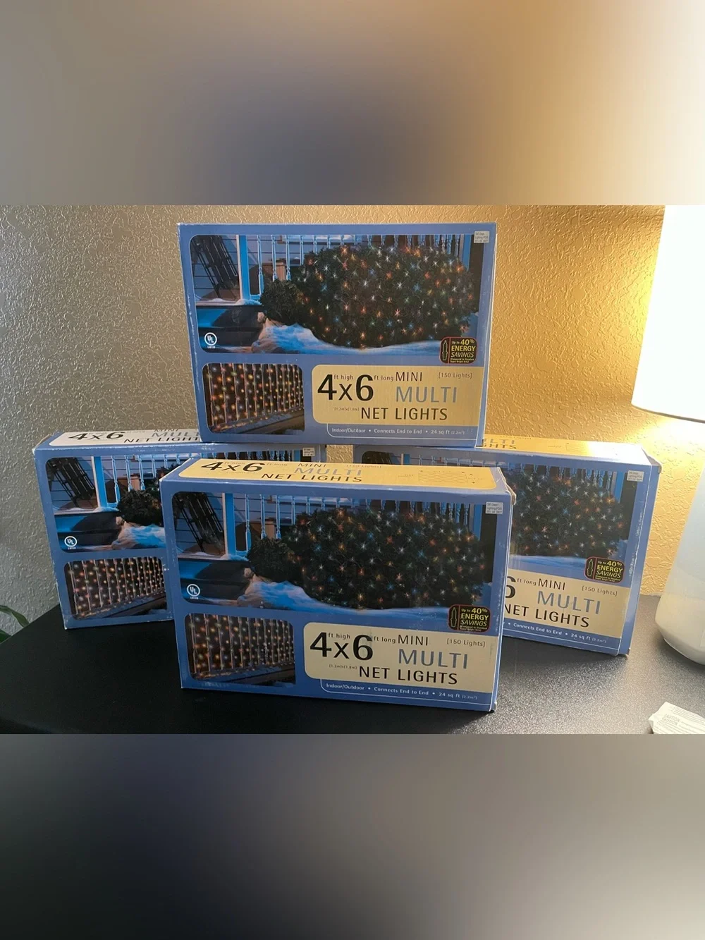 Multi-Color Mini Net Lights - 4x6 ft - Indoor/Outdoor Holiday Lighting